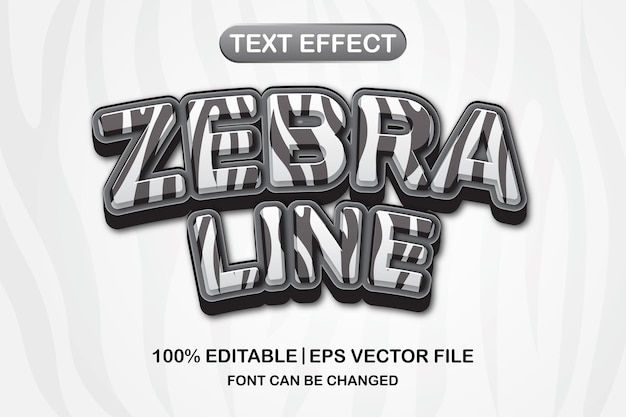 Zebra line 3d editable text effect