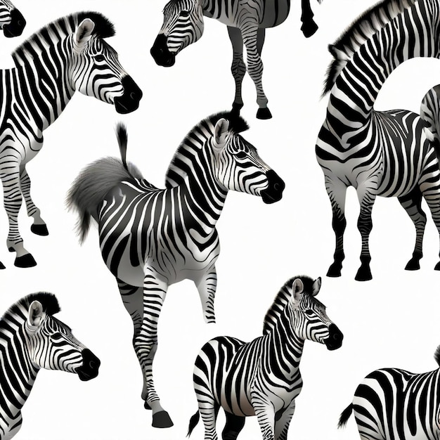 Zebra print vector set white background isolated a high qua