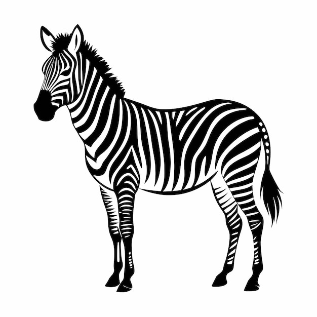 a zebra that is black and white