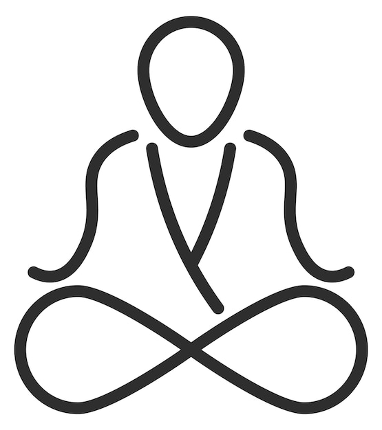 Zen meditation linear icon Infinite calm symbol