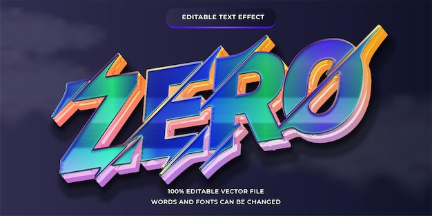 ZERO text effect tech modern style with editable font