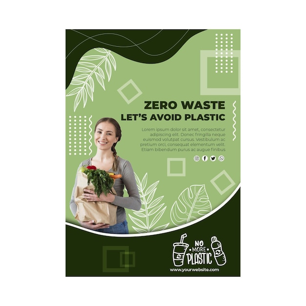 Zero waste flyer template