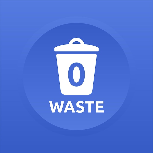 Zero waste garbage symbol illustration. Trash can icon vector button.