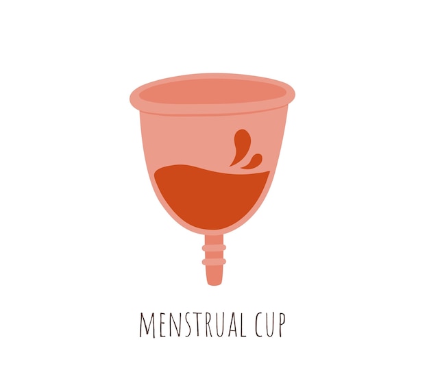 Zero waste menstrual cup flat vector illustration Menstruation period hygiene