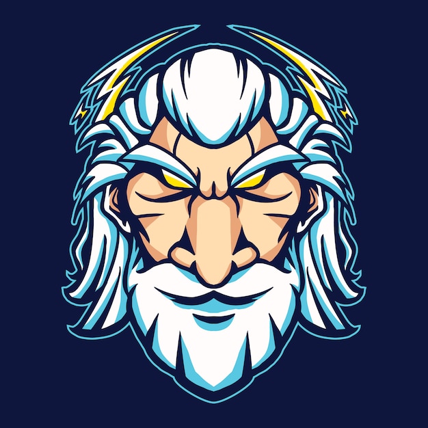 Zeus head cartoon vector illustration design