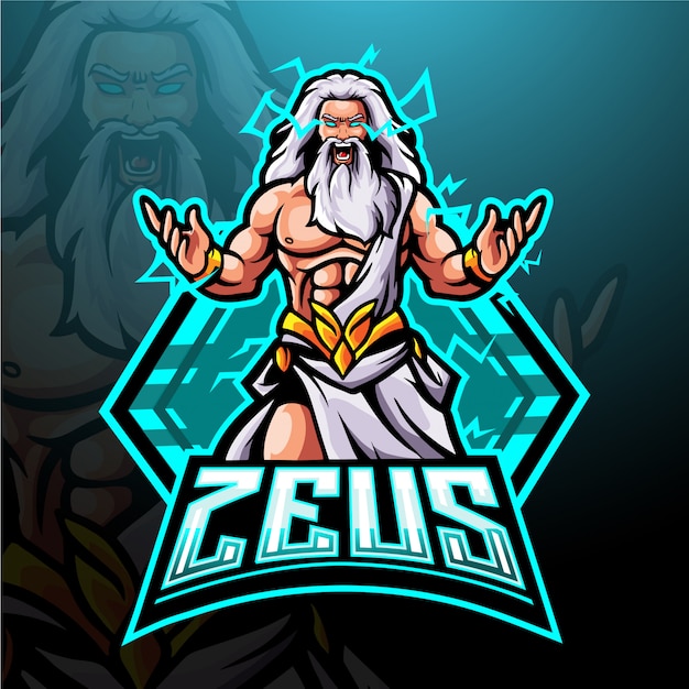 Zeus mascot esport logo design