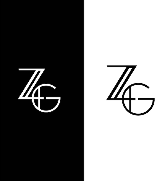 Vector zg gz letter logo identity sign symbol template