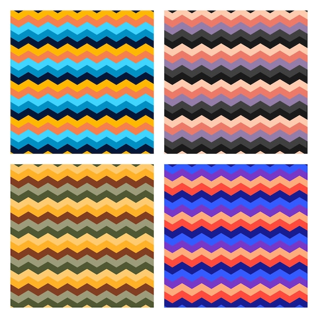 Zig Zag Lines Seamless colorful Halloween Pattern background vector