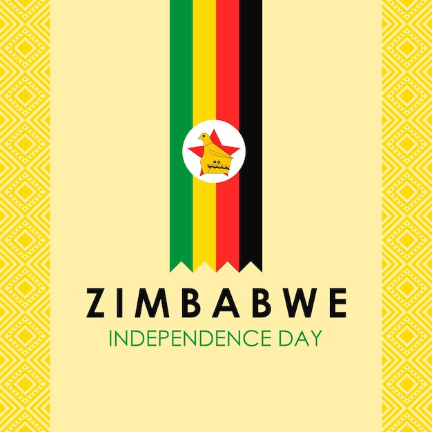 Zimbabwe independence day greeting card banner vector illustration Zimbabwean holiday