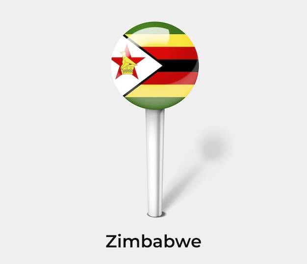 Zimbabwe push pin for map vector illustration