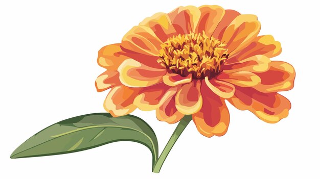 Vector zinnia elegans flower clipart isolated vector illustration