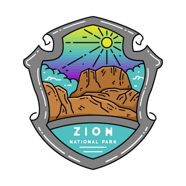 Zion National Park Monoline Badge