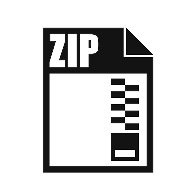 ZIP File Icon Flat Design Style