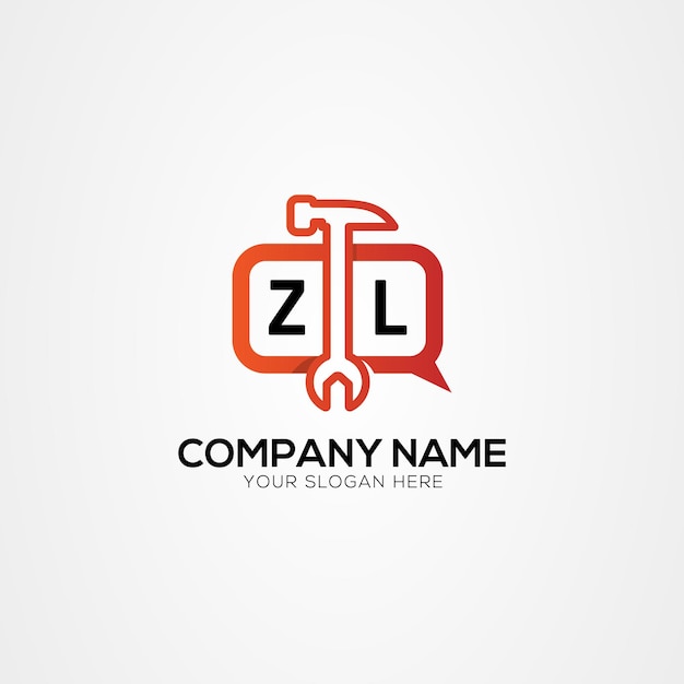 ZL or LZ Creative Letter Creative Logo With Services Icon or Chat Logo Isolated Vector Illustration