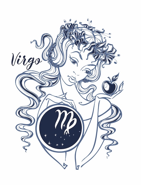 Zodiac sign Virgo a beautiful girl. 