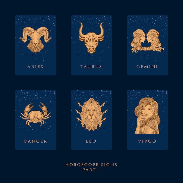 Vector zodiac signs collection