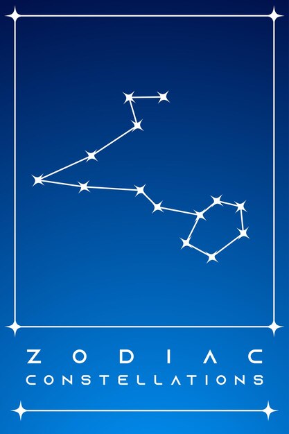 Vector zodiac signs and constellationsastrology horoscope cards linear design vector illustrations set