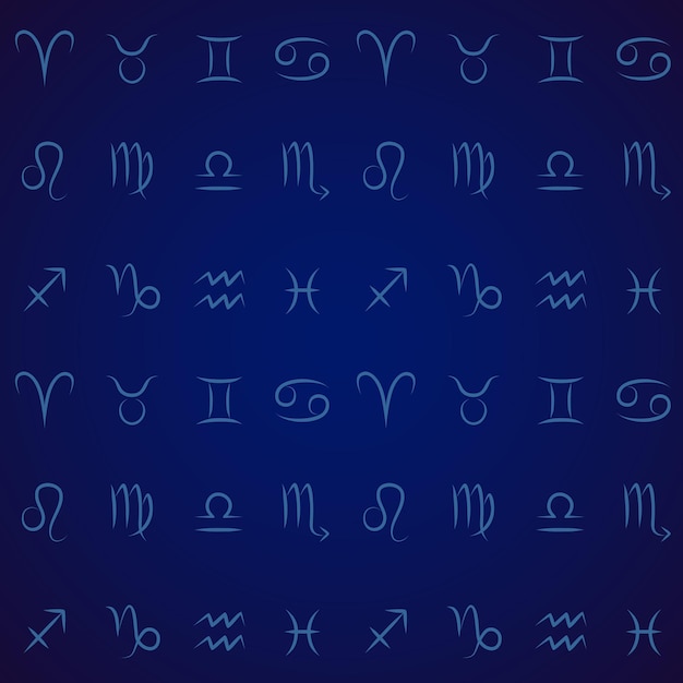 Zodiac signs seamless pattern