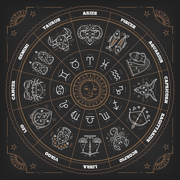 Vector zodiac signs