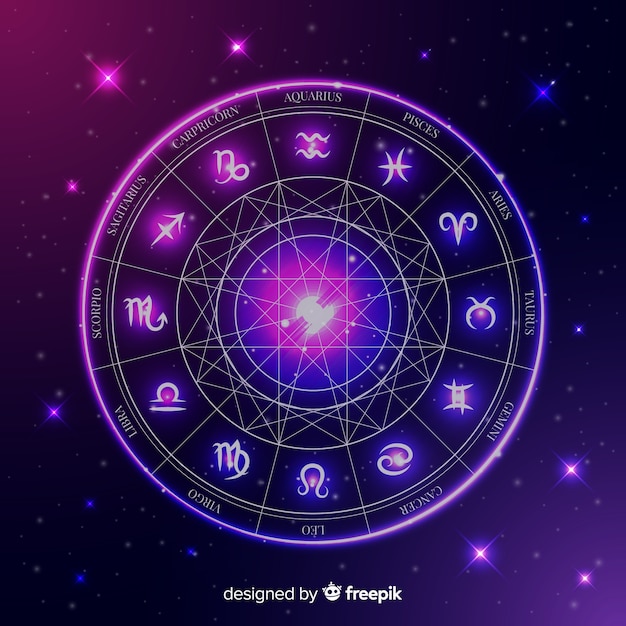 Zodiac wheel on a space background