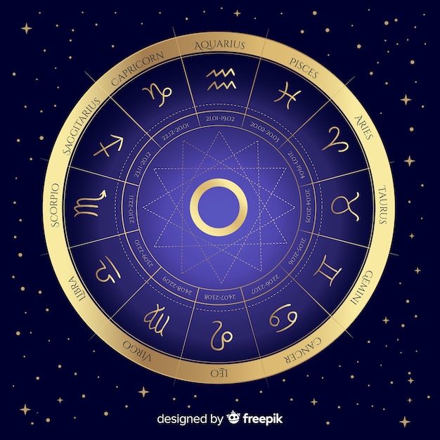 Zodiac wheel on a space background