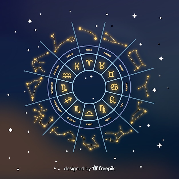 Zodiac wheel on a space background