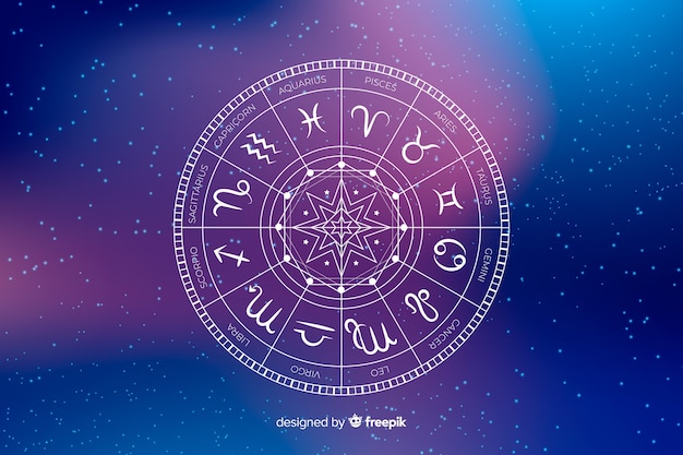 Zodiac wheel on a space background