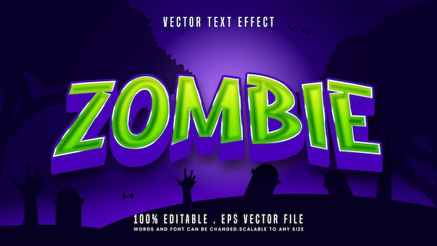 Zombie 3d editable text effect font style