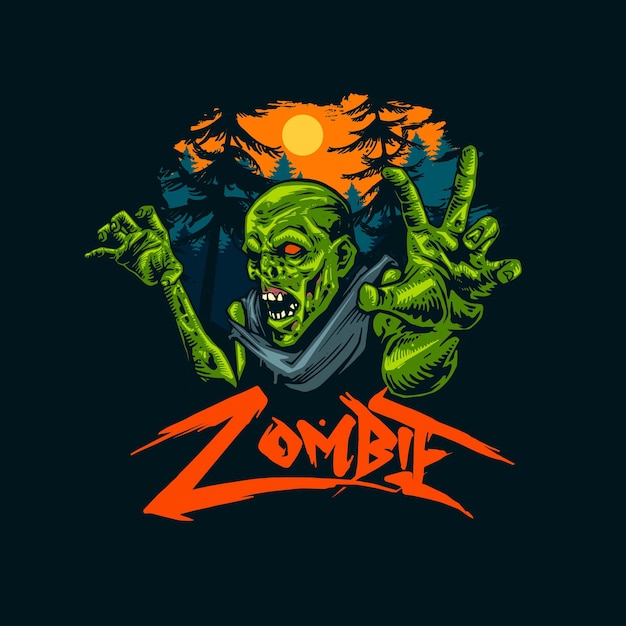 zombie artwork for tshirt design