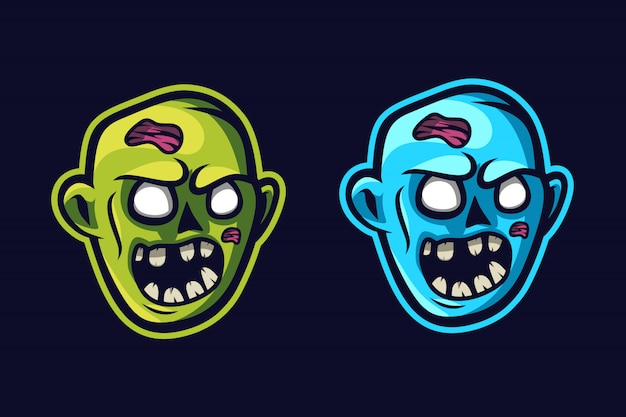 Zombie face mascot logo