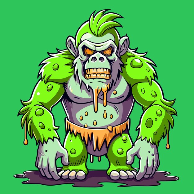 Vector zombie gorilla slime vector for undead graphics