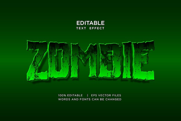 zombie halloween editable text effect poster