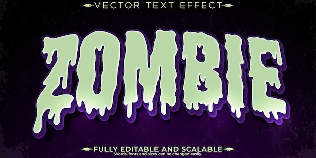 Zombie halloween text effect editable horror and scary text style