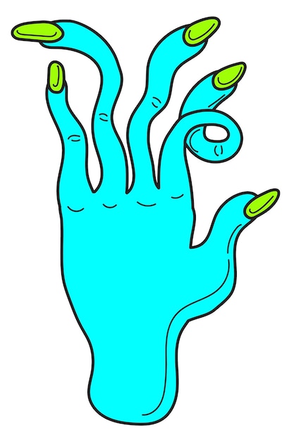 Zombie hand Neon green sticker Funny art