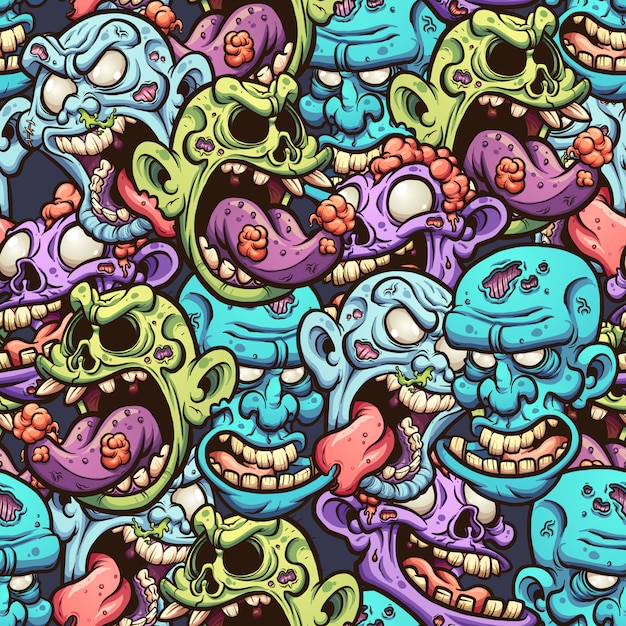 Zombie heads pattern