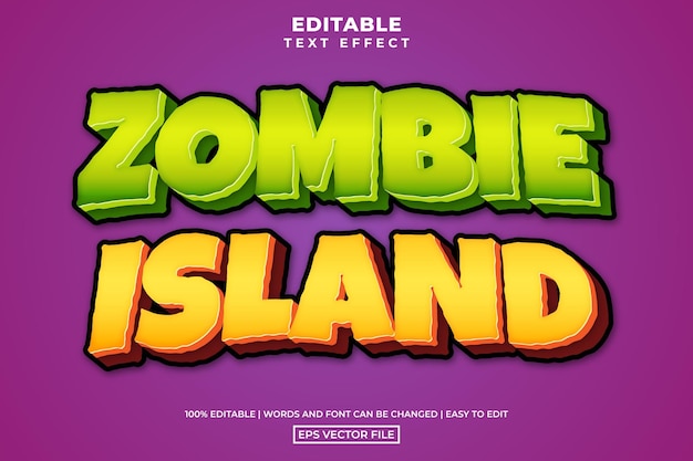 Zombie island editable text effect, scary style