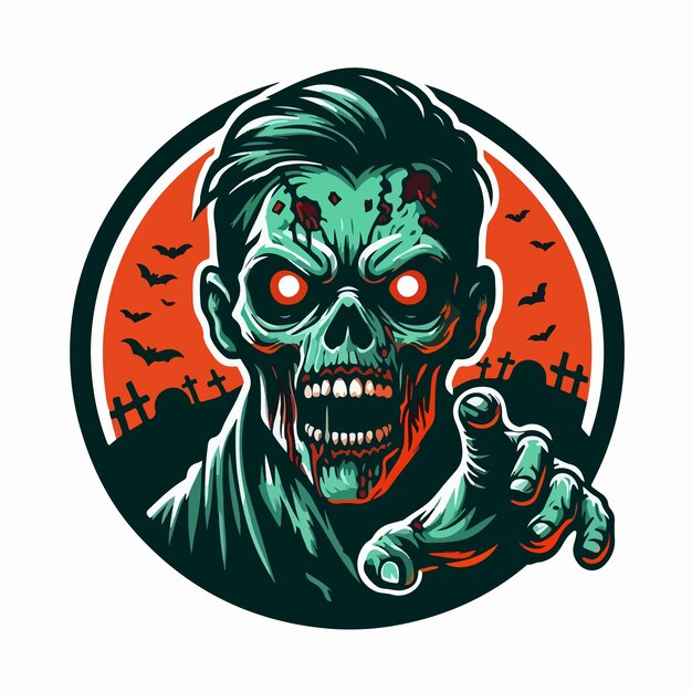 Vector zombie logo illustration