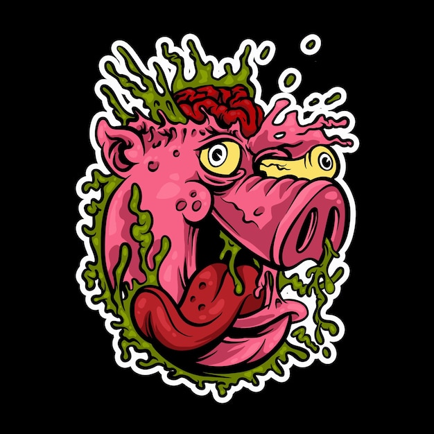 zombie pig illustration