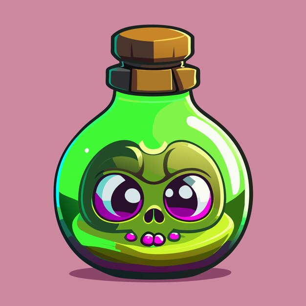 Zombie potion cartoon style illustration