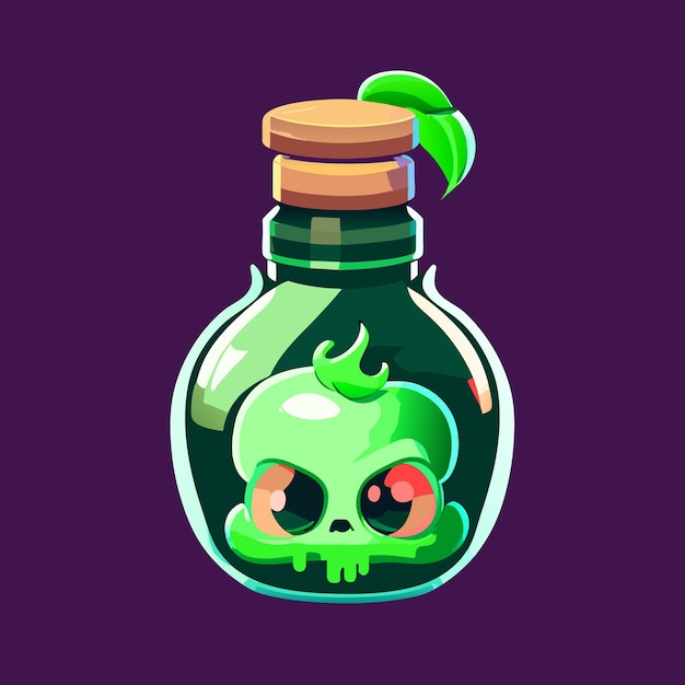 Zombie potion cartoon style illustration