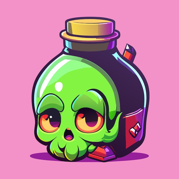 Zombie potion cartoon style illustration