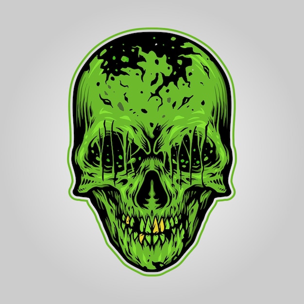 Zombie Skull Scary illustrations