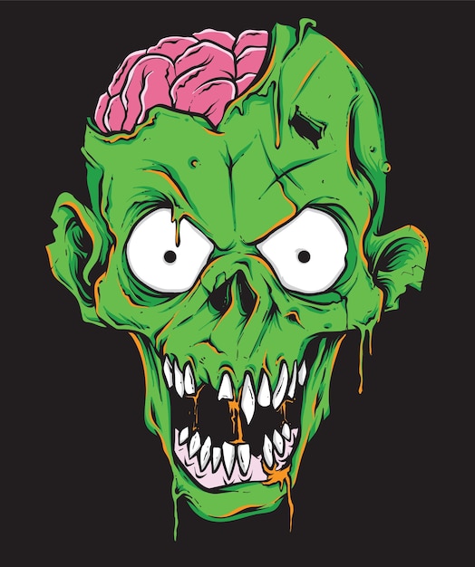 zombie skull vector