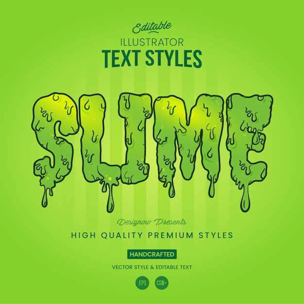 Vector zombie slime text style