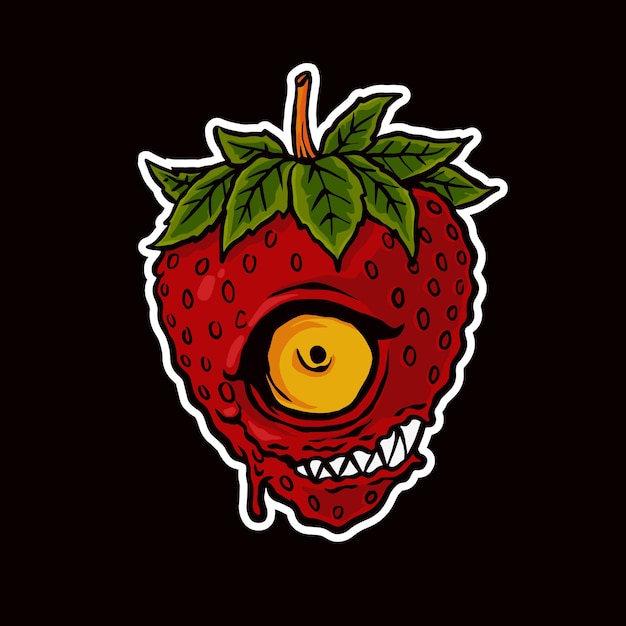 zombie strawberry illustration