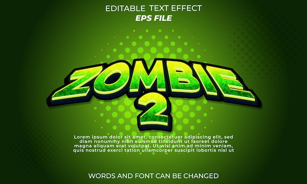 zombie text effect font editable typography 3d text