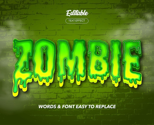 Zombie Theme Style Vector Text Effect