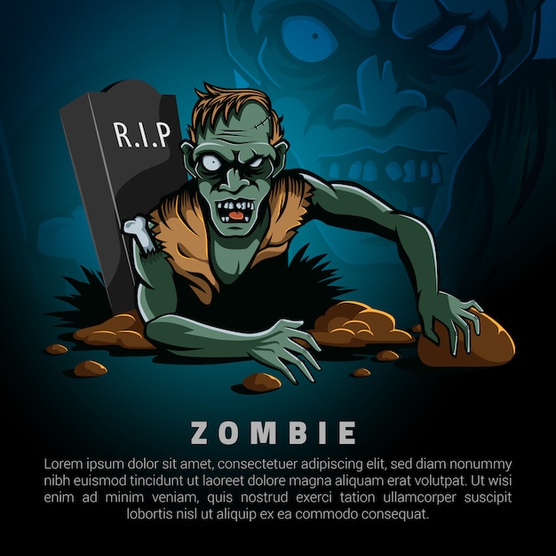 zombies come out of the grave logo template