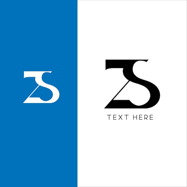 zs initial letter logo design icon