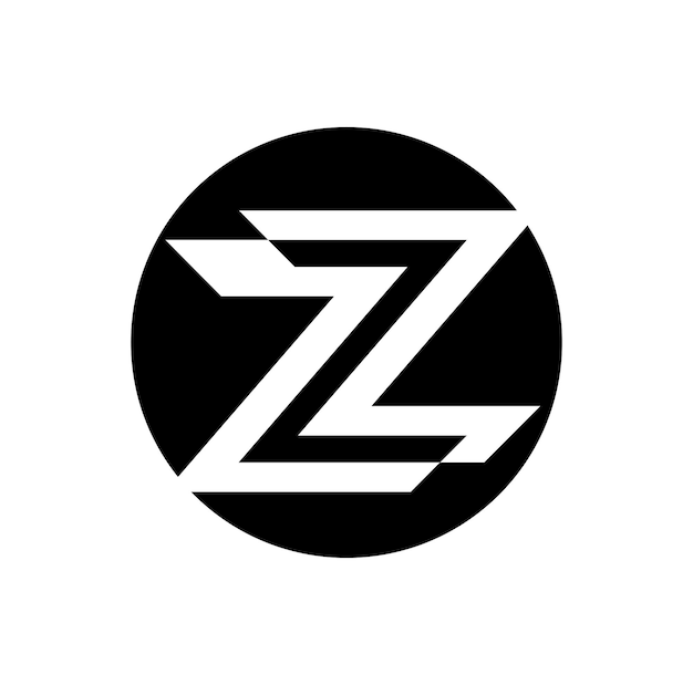 ZZ brand name initial letters illustrative icon